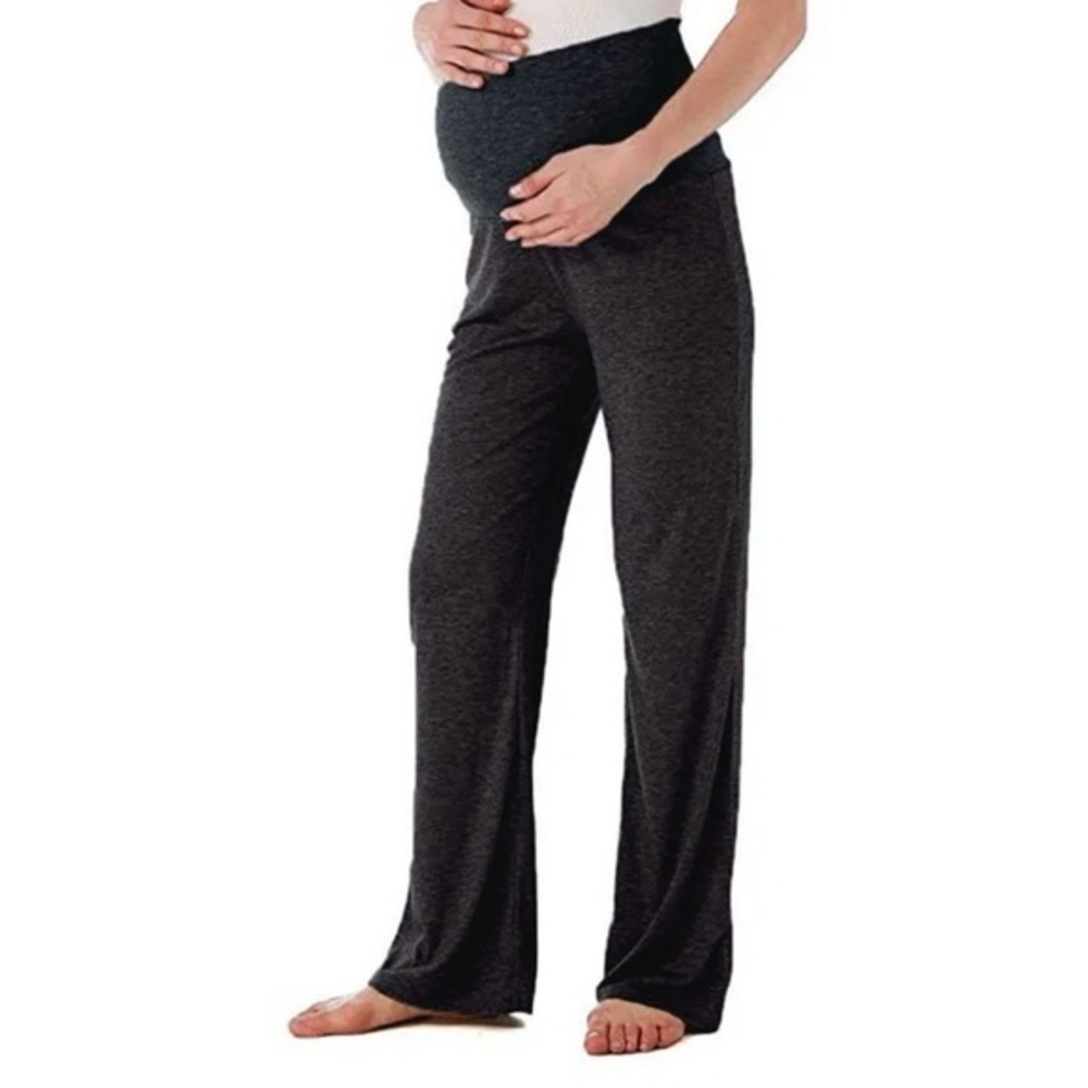 PatPat Grey Wide Leg Maternity High Waisted Over The Bump Casual Pants Size L